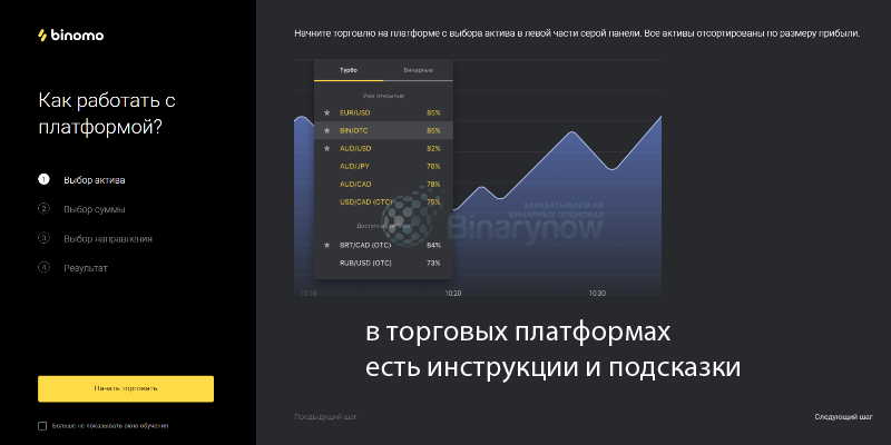 Инструкции и подсказки по терминалам